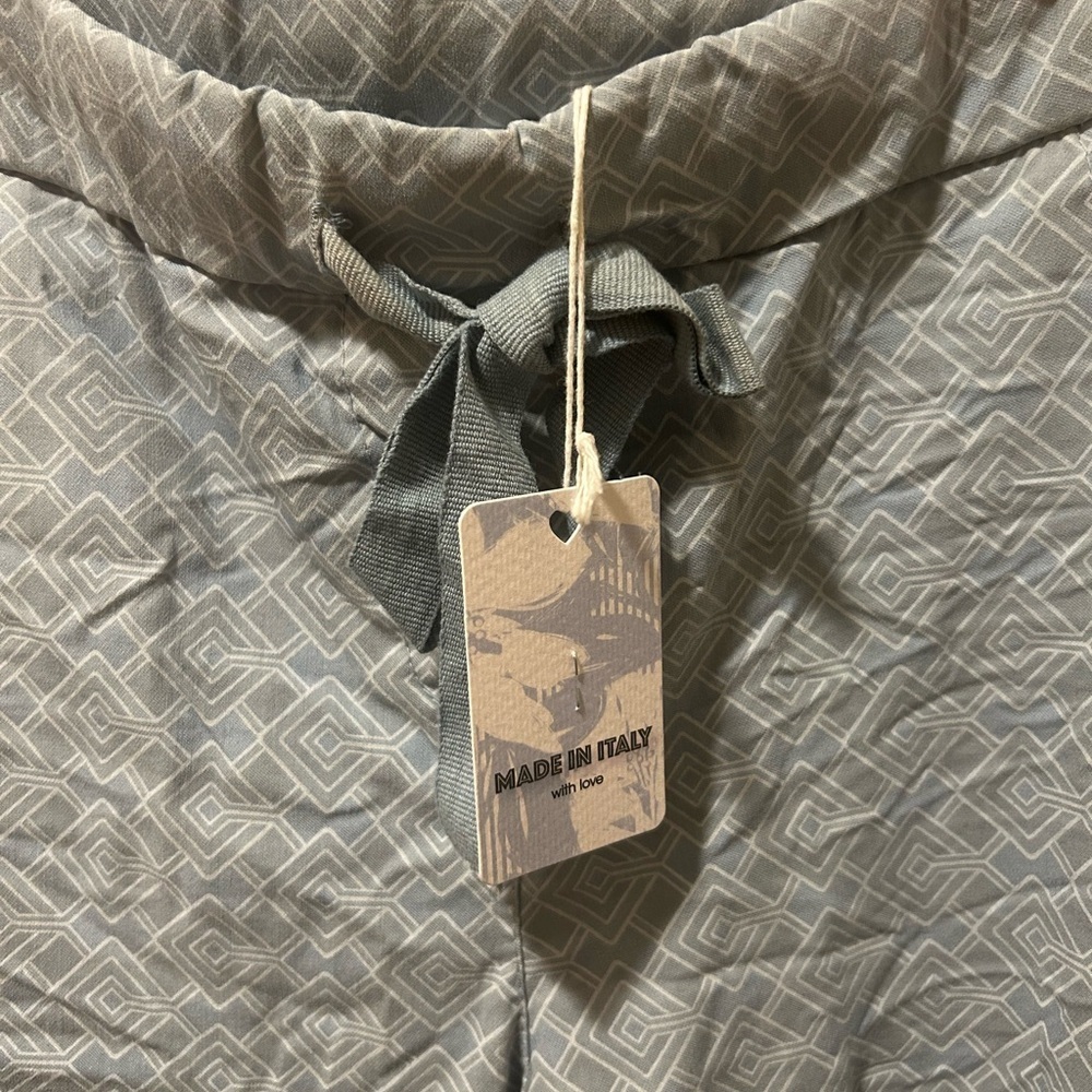 NWT Venti6 Gray/Blue Patterned Joggers Stretchy Made in Italy OS - Picture 6 of 9